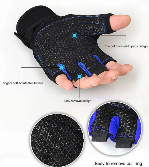 Unisex Gym Gloves with Wrist Support