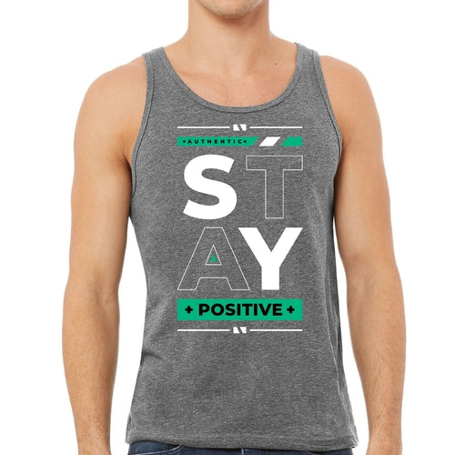 Mens Fitness Tank Top Graphic T-shirt Stay Positive