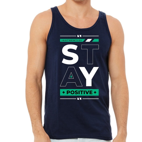 Mens Fitness Tank Top Graphic T-shirt Stay Positive