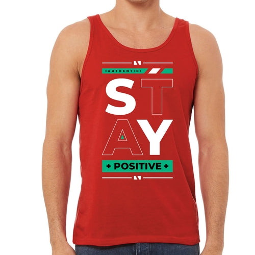 Mens Fitness Tank Top Graphic T-shirt Stay Positive