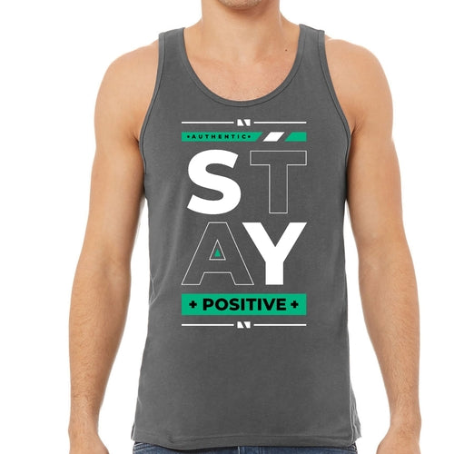 Mens Fitness Tank Top Graphic T-shirt Stay Positive