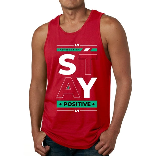 Mens Fitness Tank Top Graphic T-shirt Stay Positive
