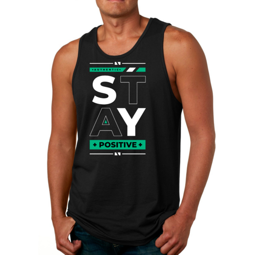 Mens Fitness Tank Top Graphic T-shirt Stay Positive
