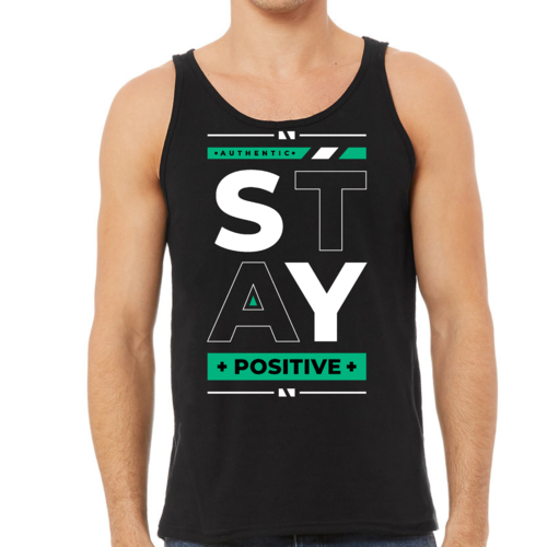 Mens Fitness Tank Top Graphic T-shirt Stay Positive