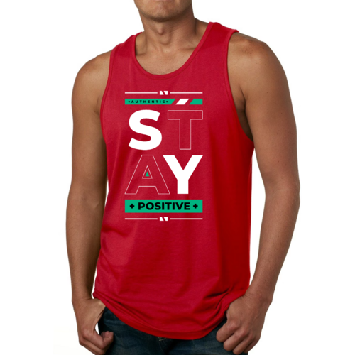 Mens Fitness Tank Top Graphic T-shirt Stay Positive