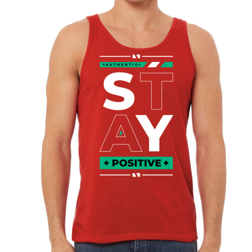 Mens Fitness Tank Top Graphic T-shirt Stay Positive