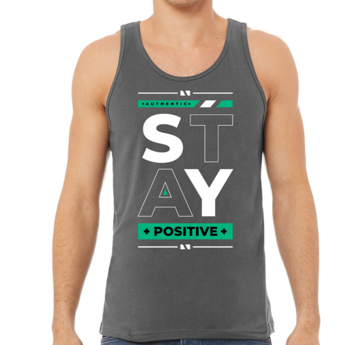 Mens Fitness Tank Top Graphic T-shirt Stay Positive