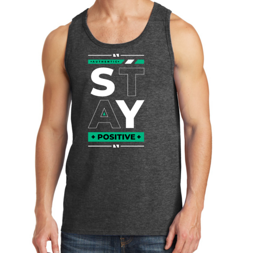 Mens Fitness Tank Top Graphic T-shirt Stay Positive