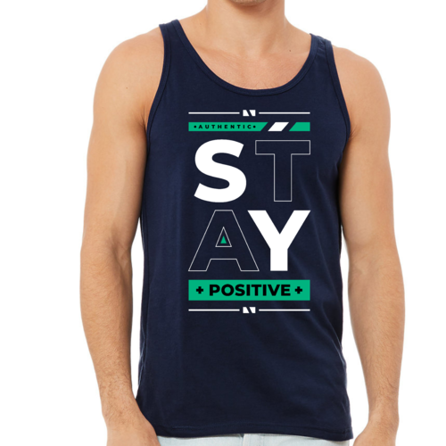 Mens Fitness Tank Top Graphic T-shirt Stay Positive