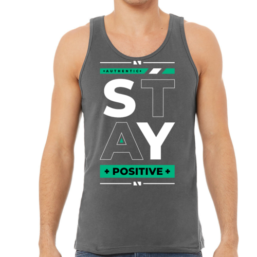 Mens Fitness Tank Top Graphic T-shirt Stay Positive
