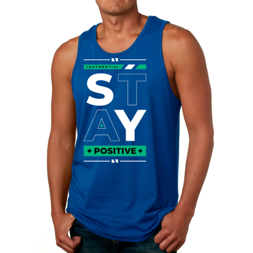 Mens Fitness Tank Top Graphic T-shirt Stay Positive