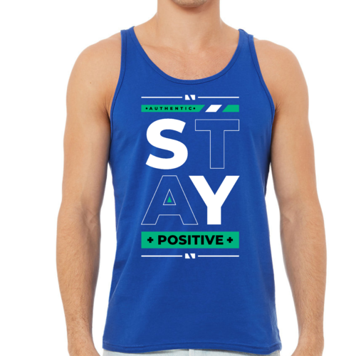 Mens Fitness Tank Top Graphic T-shirt Stay Positive