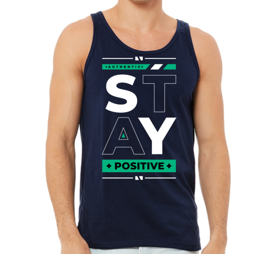 Mens Fitness Tank Top Graphic T-shirt Stay Positive