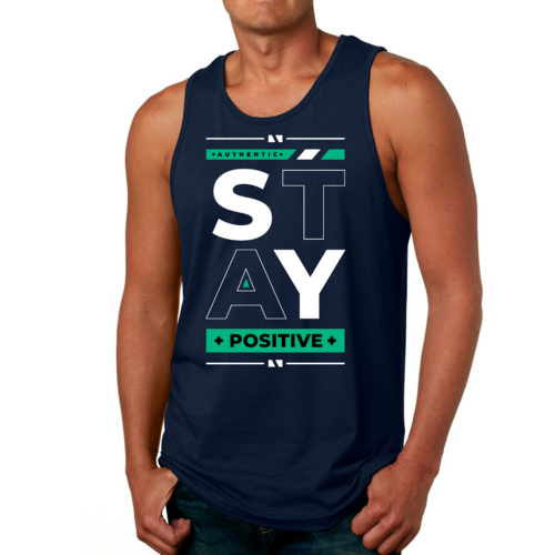 Mens Fitness Tank Top Graphic T-shirt Stay Positive