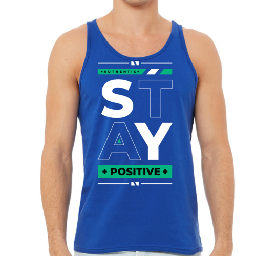 Mens Fitness Tank Top Graphic T-shirt Stay Positive