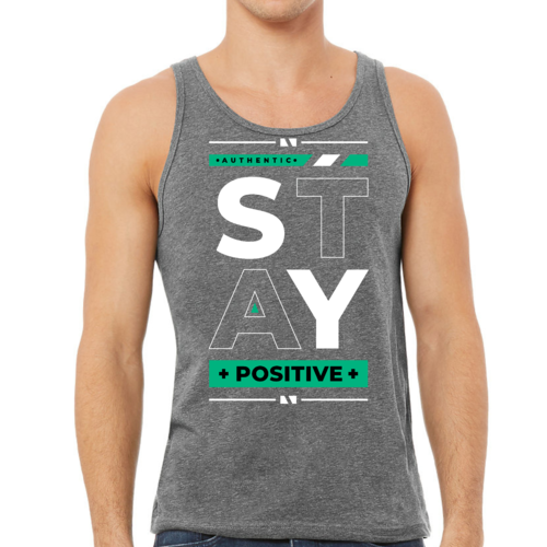 Mens Fitness Tank Top Graphic T-shirt Stay Positive
