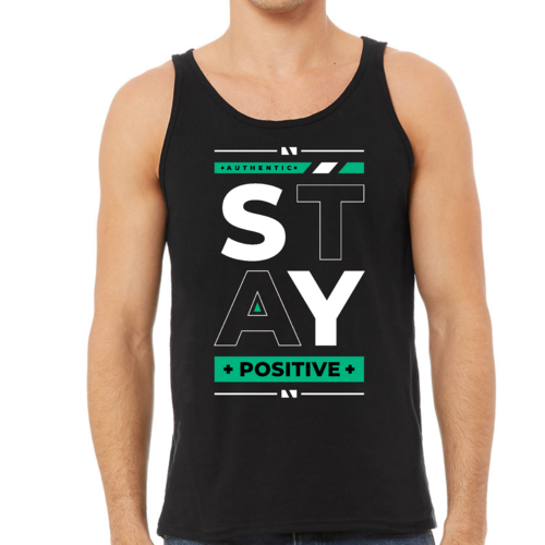 Mens Fitness Tank Top Graphic T-shirt Stay Positive